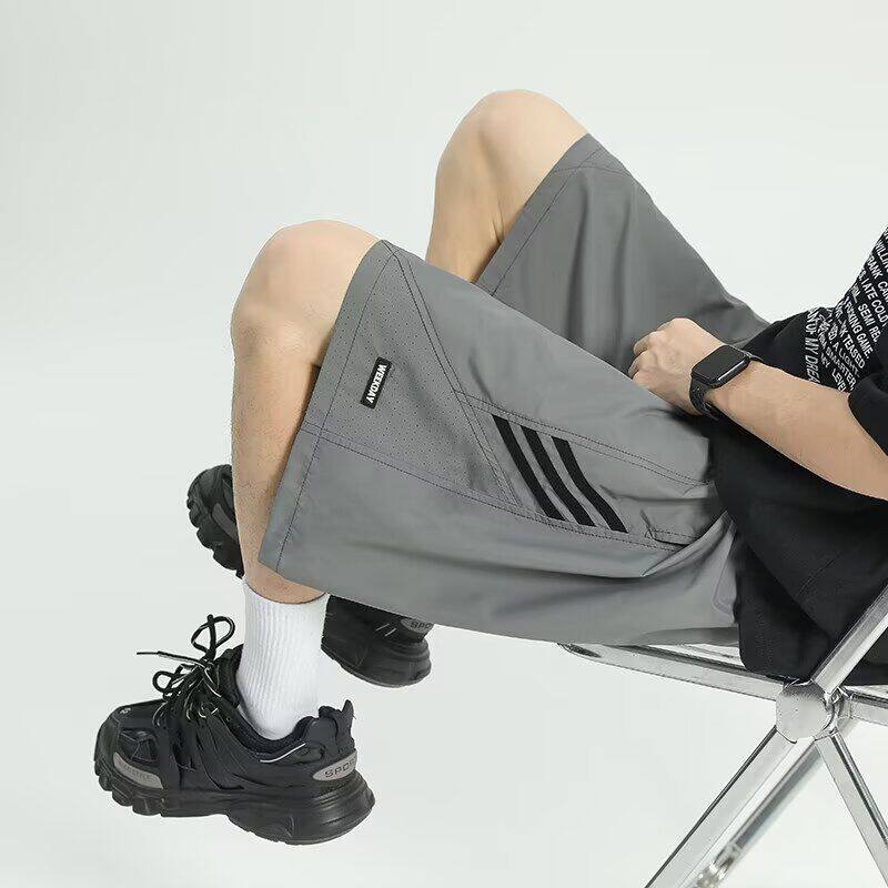 美式网眼速干短裤男夏季薄款男士短裤宽松休闲篮球运动五分中裤潮