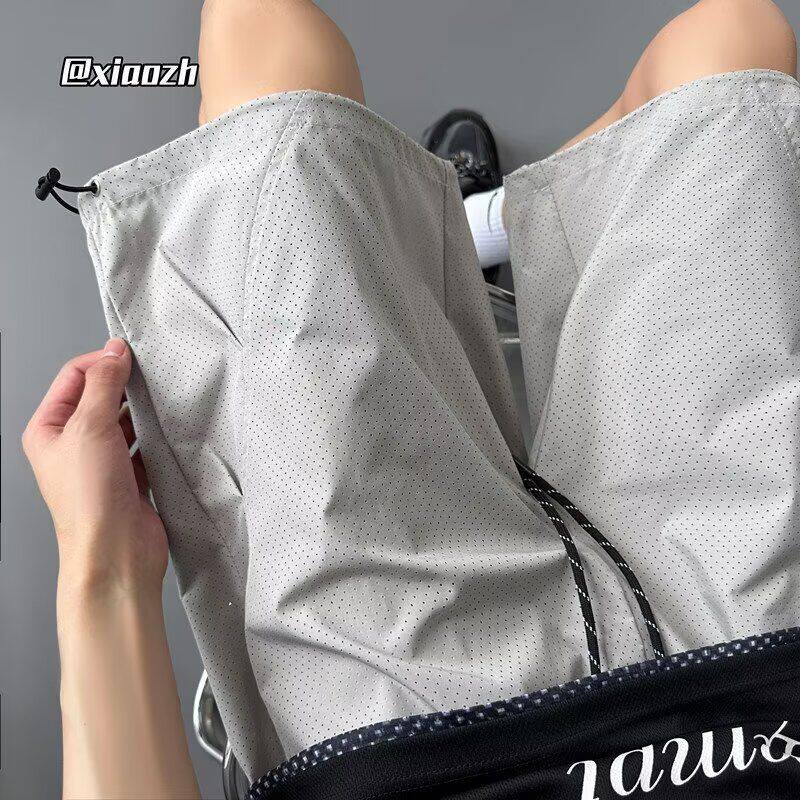 网眼透气运动短裤男女夏季薄款大码百搭户外速干休闲美式五分裤子