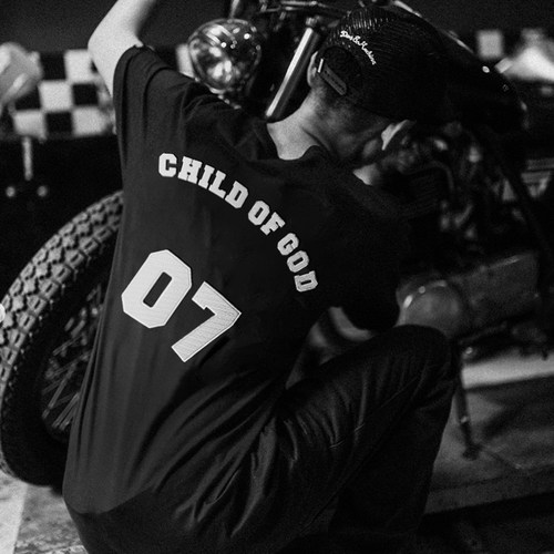 日系上帝之子印花重磅纯棉短T