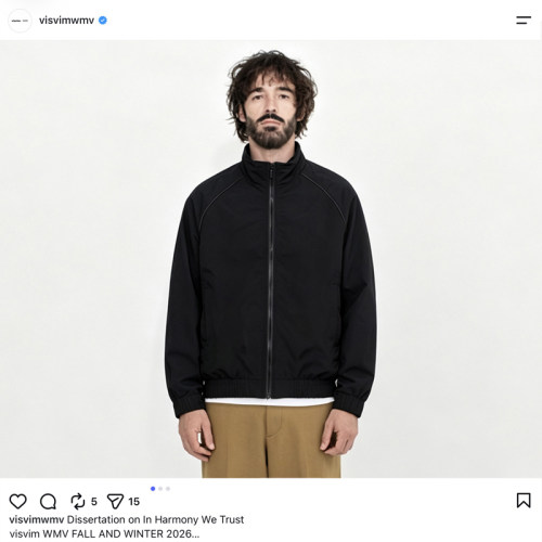 日系复刻VISVIM黑色插肩袖夹克
