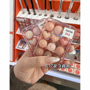 叶舒华同款 韩国正品colorgram爱心12色眼影盘 珠光哑光粉橘蜜桃