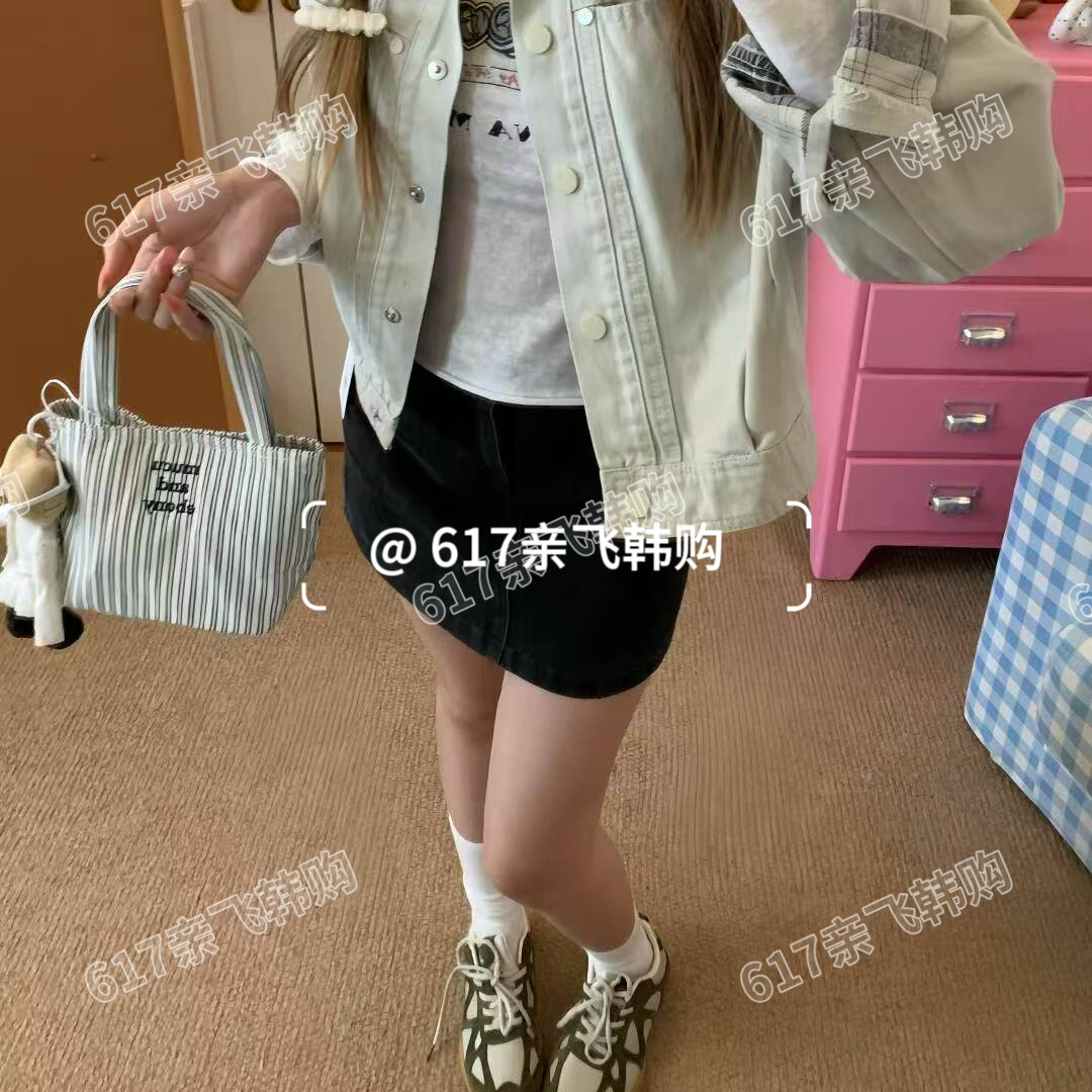 mucuandebony条纹迷你托特包