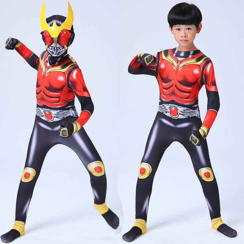 圣诞节假面骑士build衣服套装铠甲勇士衣服儿童男连体衣扮演套装