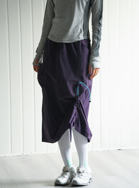 NBN山系户外夏季半身裙薄款A字休闲裙子后开叉韩版百搭显瘦下装女