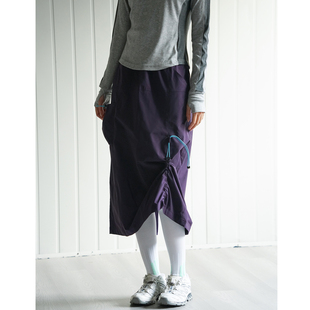 NBN山系户外夏季半身裙薄款A字休闲裙子后开叉韩版百搭显瘦下装女