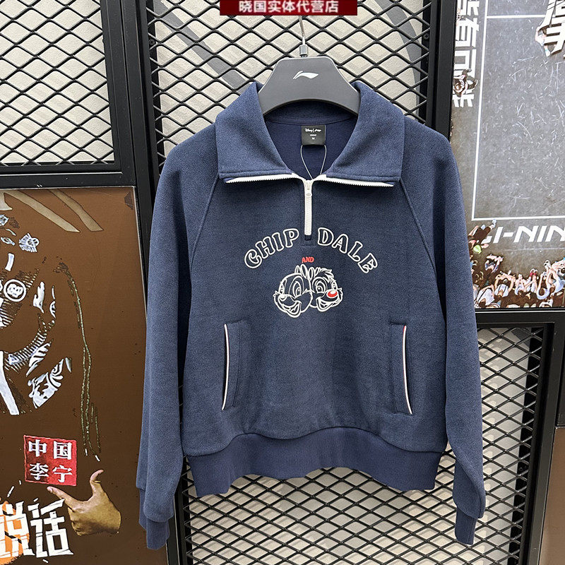 李宁运动卫衣女子宽松套头卫衣