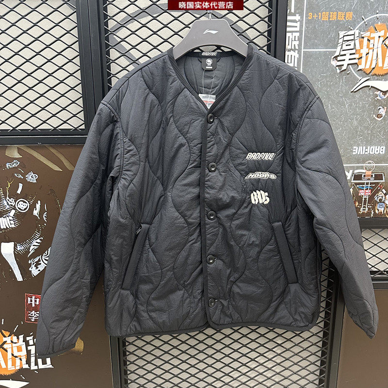 李宁扣男子常规反伍运动棉衣