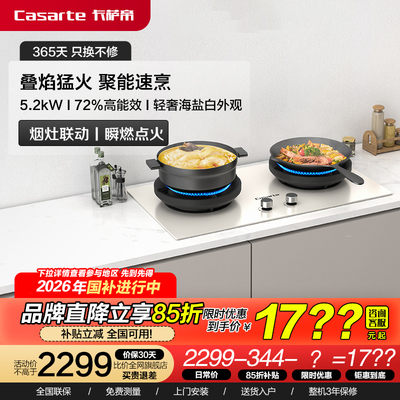 卡萨帝致境小炫风MAX燃气灶家用烟灶联动天然气CDZ5U9/CDZ7U9定时