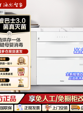 海尔小红花消毒柜嵌入式家用消毒碗柜厨房AI灭菌舱烘干一体EB130B
