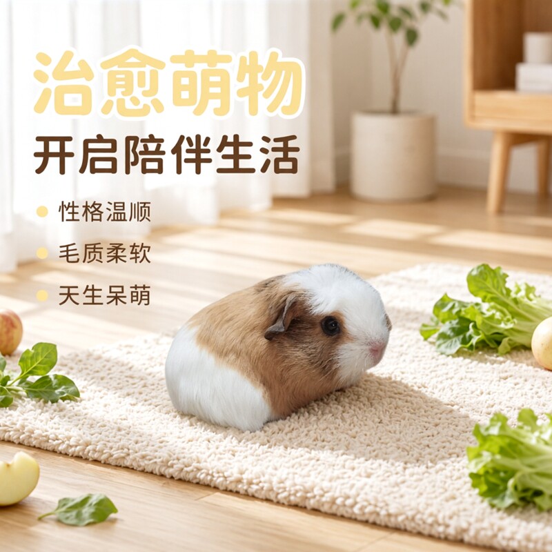 家养奶黄加州荷兰猪活体卡皮巴拉豚鼠奶黄加州荷兰猪白加州荷兰猪