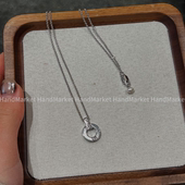 轻奢时尚 吊坠925银 简约气质柔光项链 百搭小众气质0128