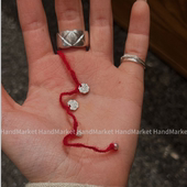 925银手链 定制绒绒红绳 手工气质编织小众简约精致0128