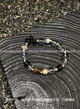 925银 JIUJIU【梦屿】手工百搭复古简约白水晶泰银新中式手串水晶