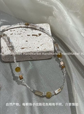 链子925银 JIUJIU【月色轻纱】个性百搭时尚气质简约水晶项链’