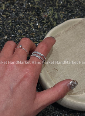 925银戒指 JIUJIU【简约拼接镂空戒】通勤百搭简约戒指搭配女0228