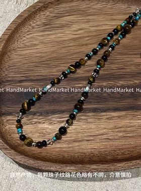 链子925银 JIUJIU【棕岩】气质百度简约珠珠项链0823