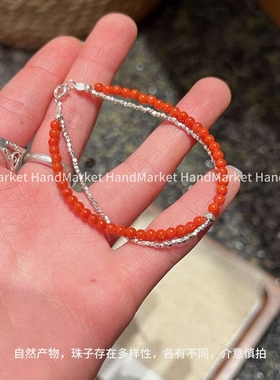 925银手链 JIUJIU【南山红】时尚百搭气质手工简约设计感1113