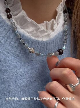 链子925银 JIUJIU【云间月】时尚百搭简约小众水晶项链