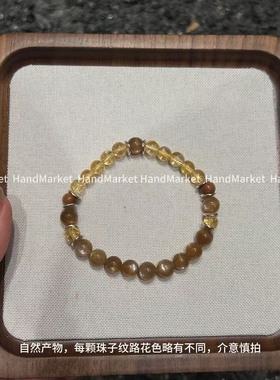 925银手链 JIUJIU【光环手串】百搭手工设计感时尚撞色金色手串