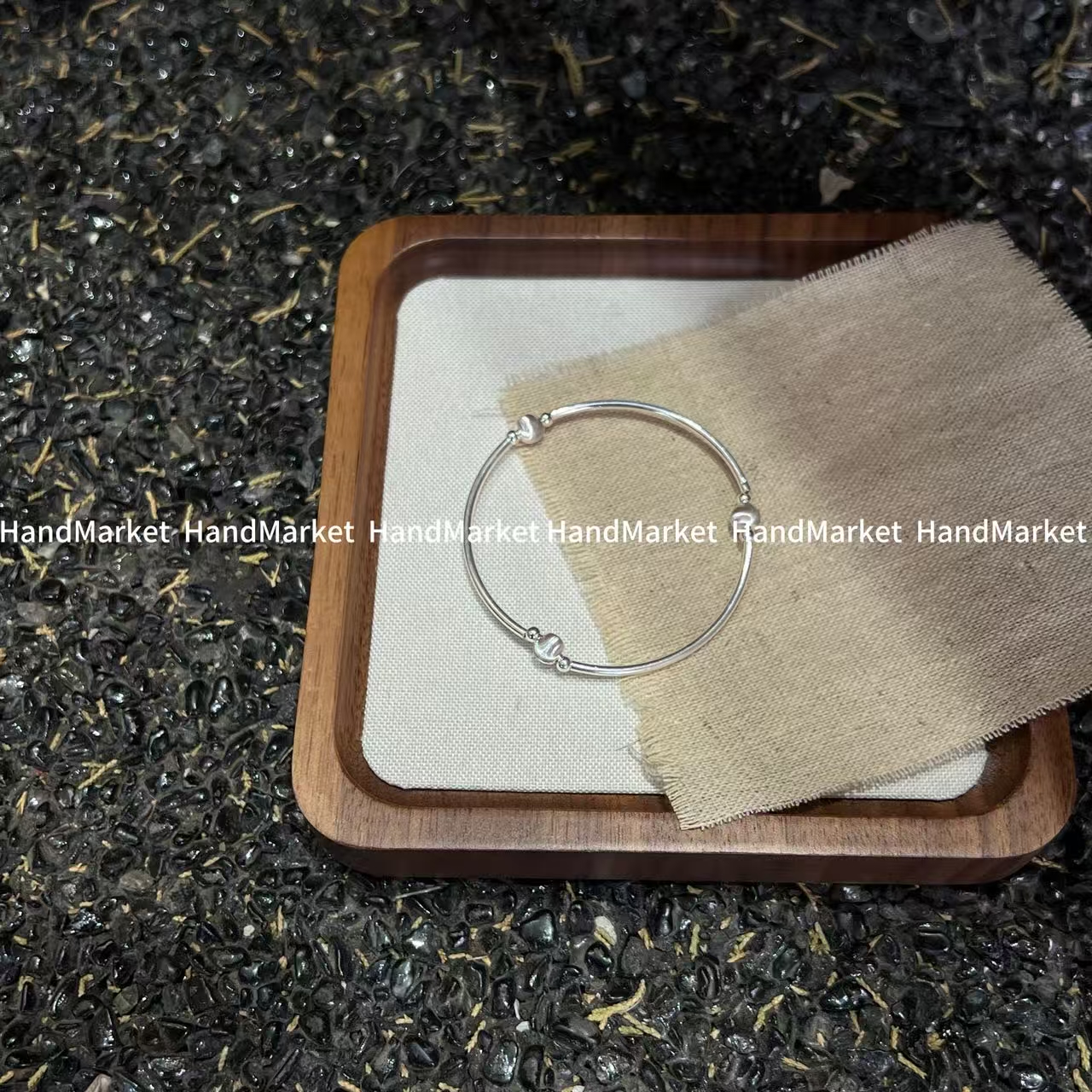 925银手镯 JIUJIU【巨好搭叠戴银手串】气质百搭简约时尚拼接弹力