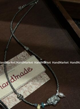 吊坠925银 JIUJIU【吉象手作】手工时尚百搭黑色复古编织小众0117