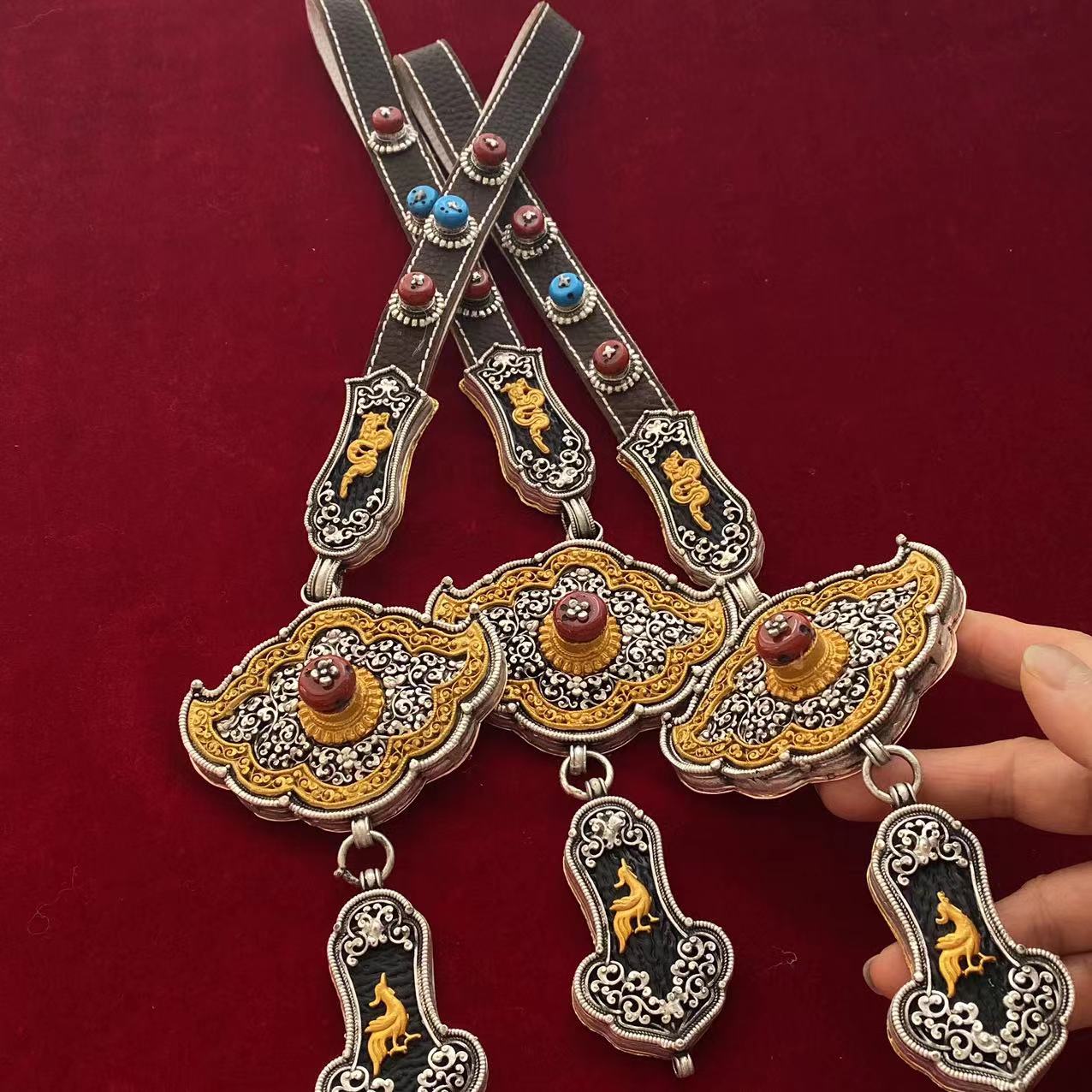 24新款女士藏族特色手工白铜加银腰链挂件时尚简约热卖爆款