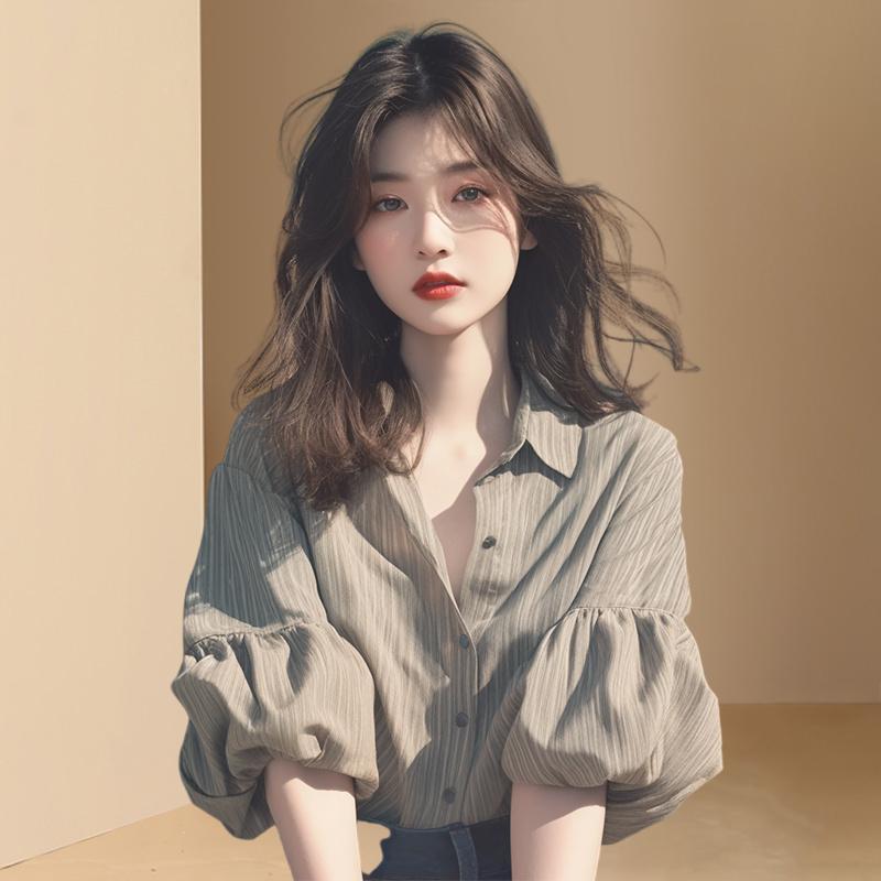 上衣五分袖仙气小衫夏季女装衬衫衬衫