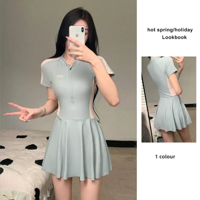 2024夏季新款运动风连体泳衣女