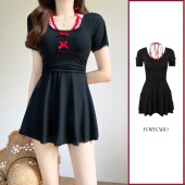 性感短袖 泳衣女2025新款 分体裙式 显瘦遮肉度假泡温泉保守海边温泉