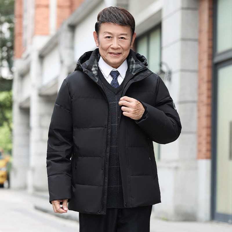 奥莱清仓中老年羽绒服加厚男士爸