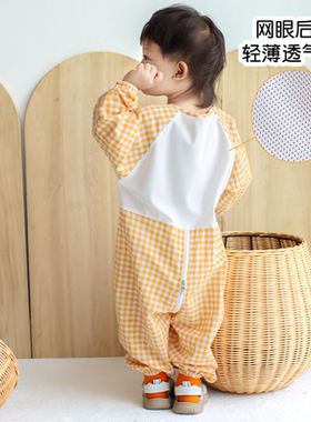 宝宝爬行服防脏爬爬服罩衣夏季薄