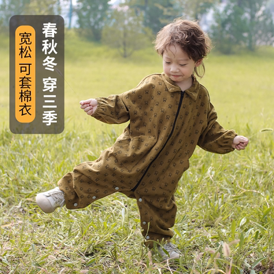 宝宝爬爬服罩衣连体外出爬行服