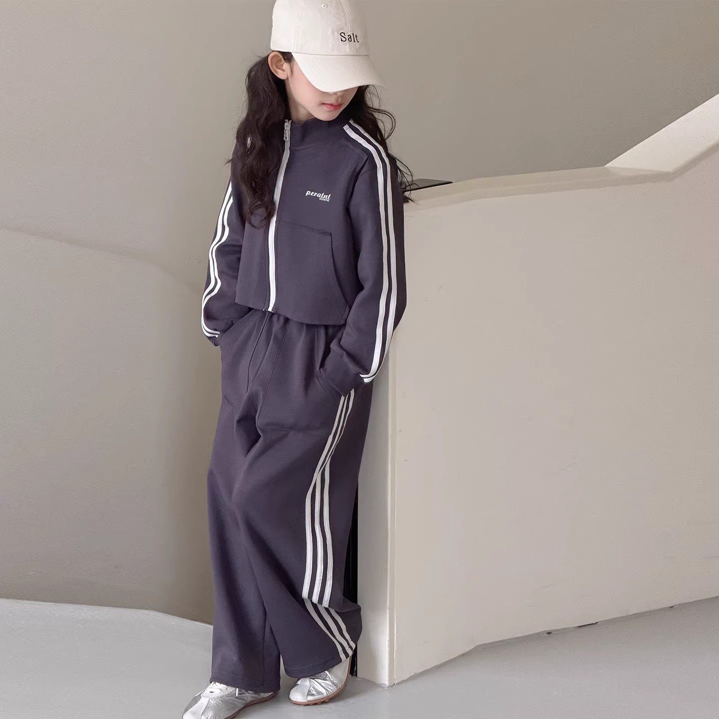 QKIKT女童春装运动套装2026新款儿童女孩洋气时髦拉链外套阔腿裤,童装/婴儿装/亲子装,套装,淘宝优惠券,粉丝福利购,淘宝优惠卷