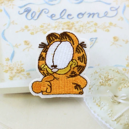 Модные новые товары, вышитые тканевые нашивки с героями мультфильмов, украшения одежды «сделай сам», нашивки на пуховик, милый Гарфилд