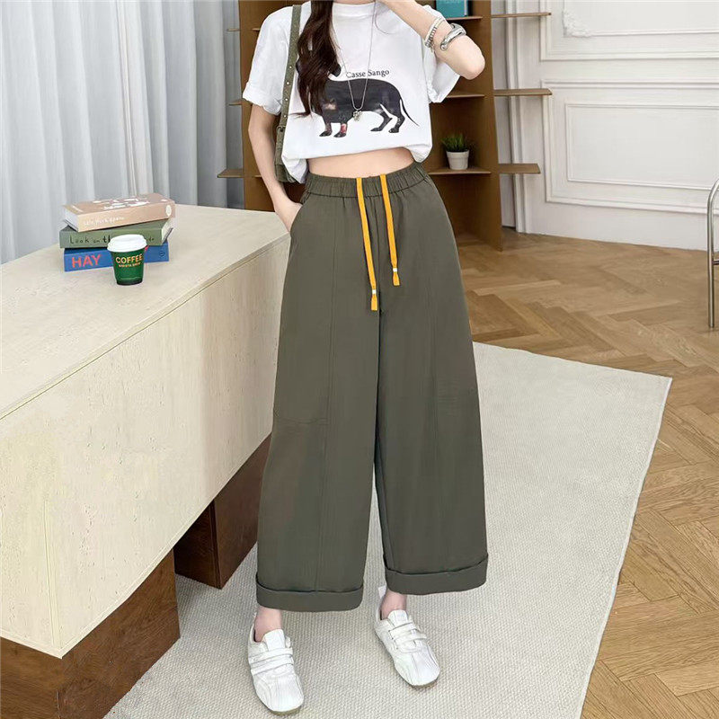 超薄高腰显瘦九分阔腿山本裤女夏