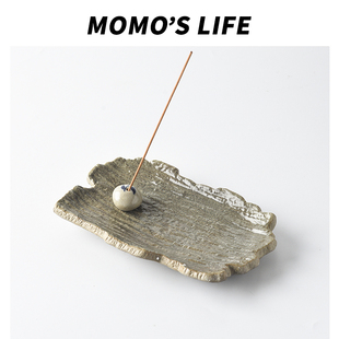 复古香插日式 线香底座香盘香托香座防掉灰香插茶道香薰小香炉摆件