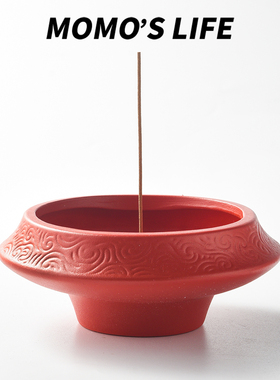 中国风线香底座香插供佛香炉香薰炉线香炉家用红色香炉香薰摆件