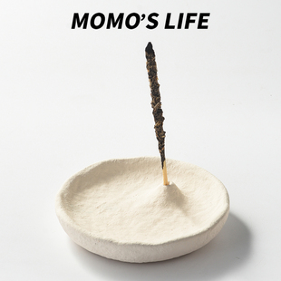 侘寂风线香香插家用复古中式 檀香高级创意喷点底座托盘中古摆件