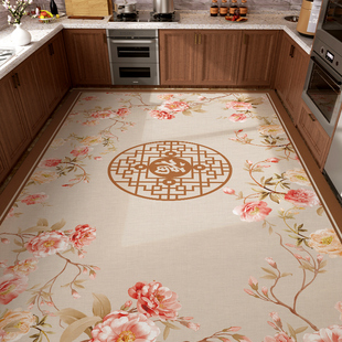 厨房专用地垫硅藻泥吸水吸油防滑脚垫子家用大面积满铺地毯 新中式