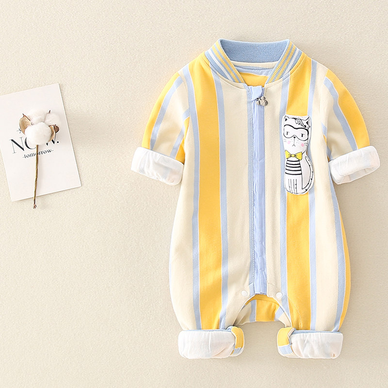 옷 봄 가을 귀여운 0-12개월 된  가을 점프수트 세련된 야외 장난꾸러기