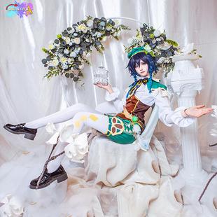 原神温迪cos服全套蒙德风神游戏装 腰饰假发鞋 现货 cosplay男女服装