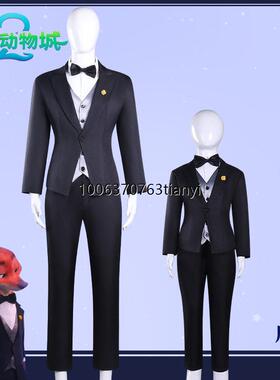 疯狂动物城2狐狸尼克cos服黑色西装制服万圣节动画COSPLAY服装男c
