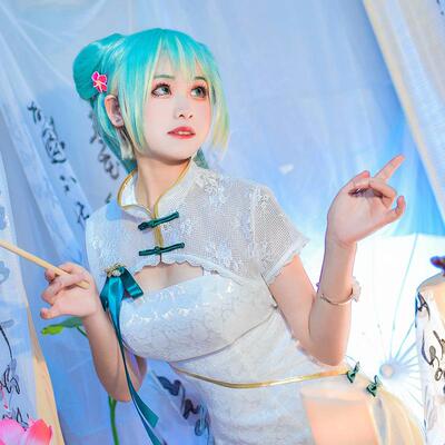 初音未来cos服 韶华cos旗袍 cosplay动漫衣服装国风女现货 漫语屋