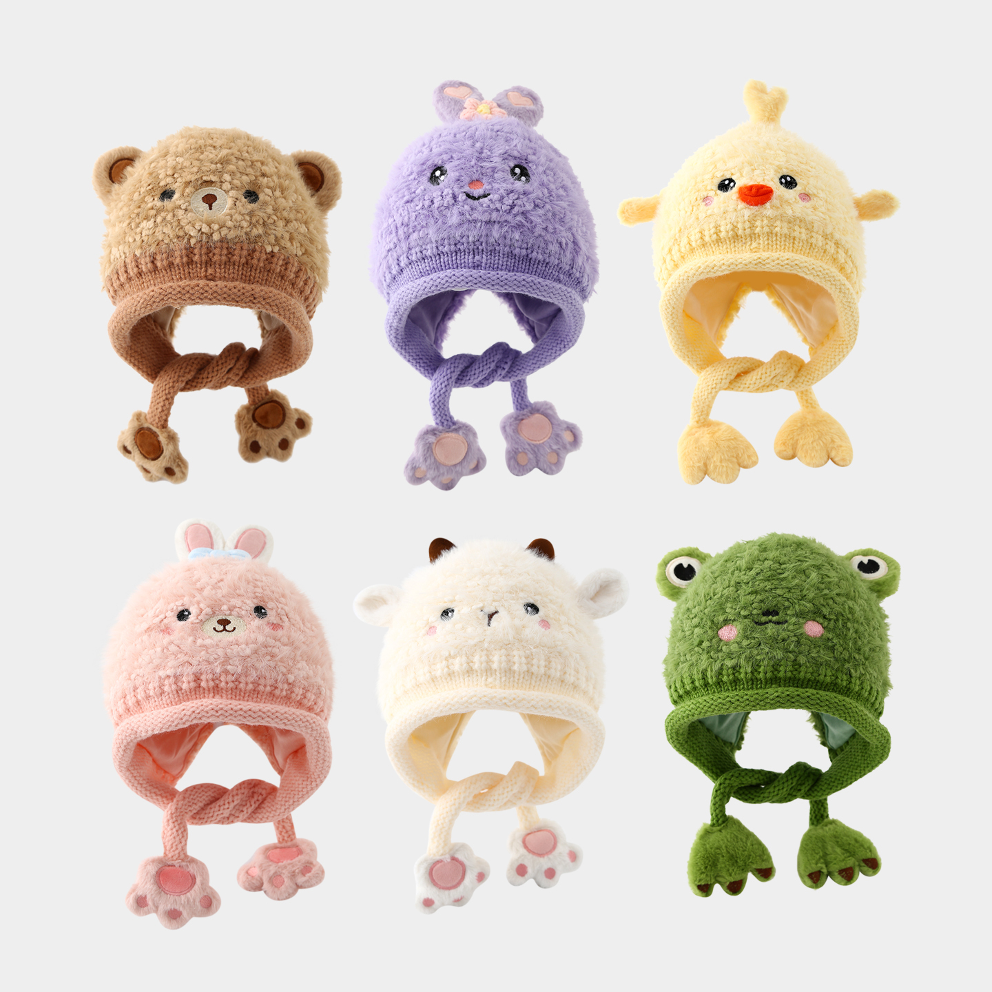 儿童卡通小黄鸭保暖帽子冬季宝宝防风男童套头帽小女孩加厚护耳帽