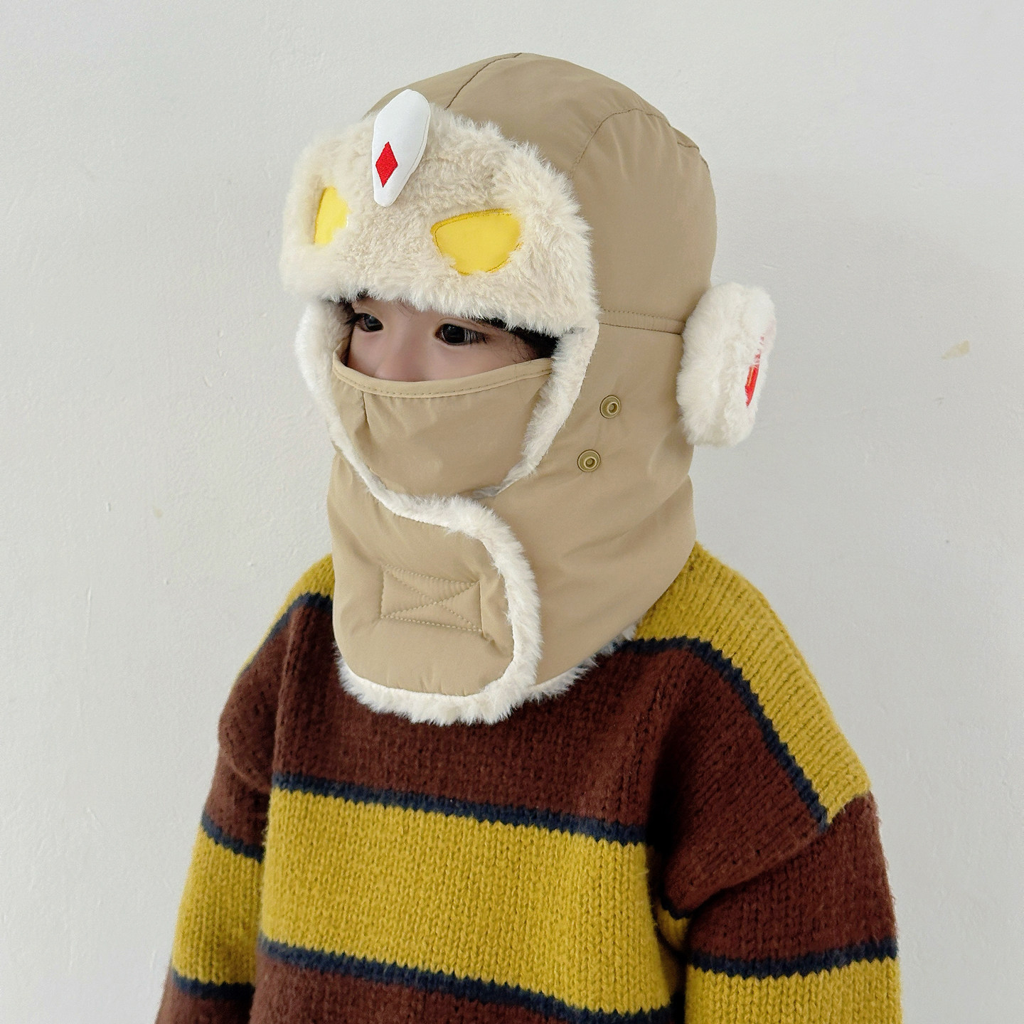 儿童加厚帽子围巾一体帽冬季宝宝奥特曼防风护耳男女童口罩雷锋帽,童装/婴儿装/亲子装,帽子,淘宝优惠券,粉丝福利购,淘宝优惠卷