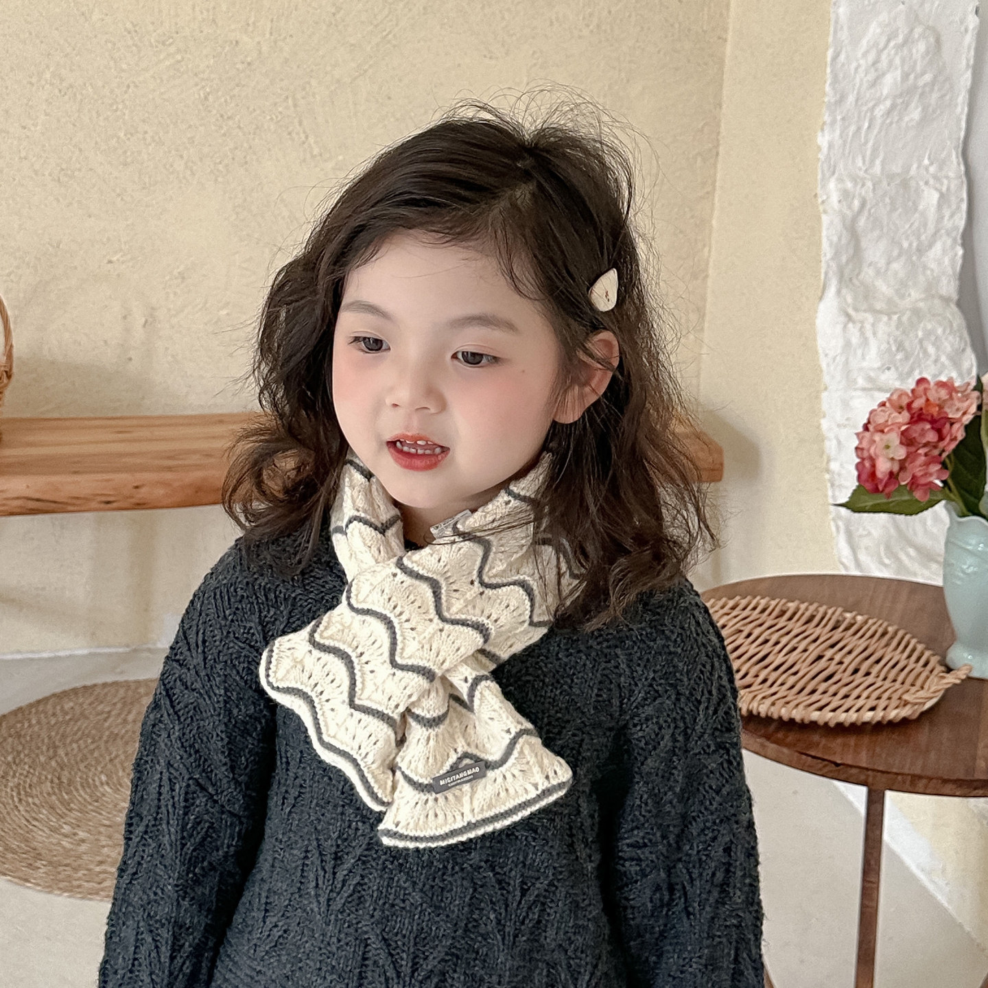 韩版儿童针织围巾冬季保暖围脖