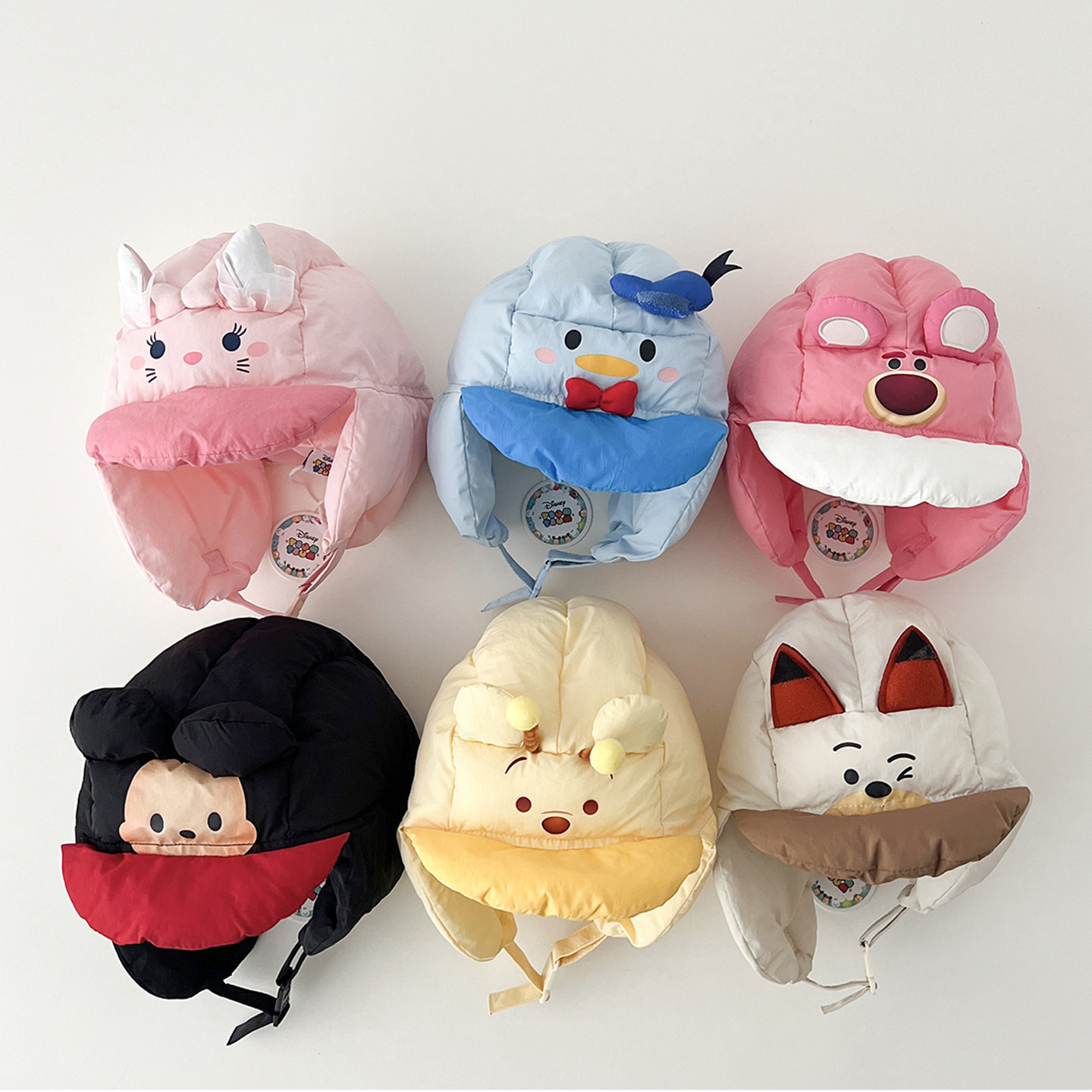 迪士尼儿童宝宝保暖充绒护耳帽子