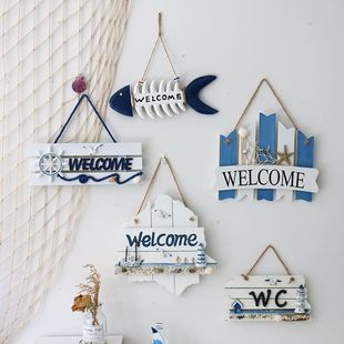 地中海风格栅栏门牌欢迎光临挂牌指示牌装饰挂件房间餐厅装饰品