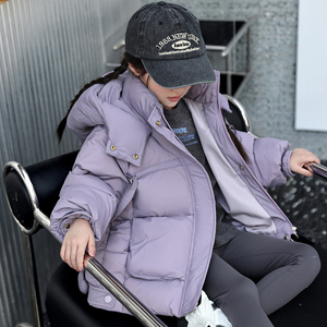 女童羽绒服2024年新款中小童潮流韩版加厚连帽洋气女孩儿外套女潮