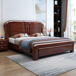 实木床1.8米中式简约海棠木双人床储物婚床1.5m高端国潮主卧大床